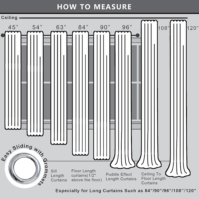 KOUFALL Extra Long 120 Inch 10 FT Curtains 10FT Foot Blackout with Grommets Thermal Insulated Black Out XL Curtains for Living Room 2 Panels Set, Navy Blue