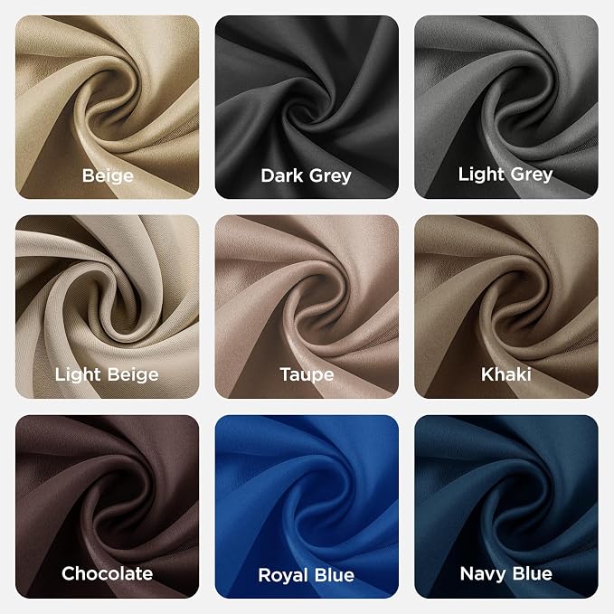 Joydeco Beige Blackout Curtains for Bedroom 54 Inch 2 Panels with Grommet | Thermal Insulated, Living Room Darkening Grommet Drapes, Noise Reducing, Light Blocking Window Treatments,52W x 54L Inch