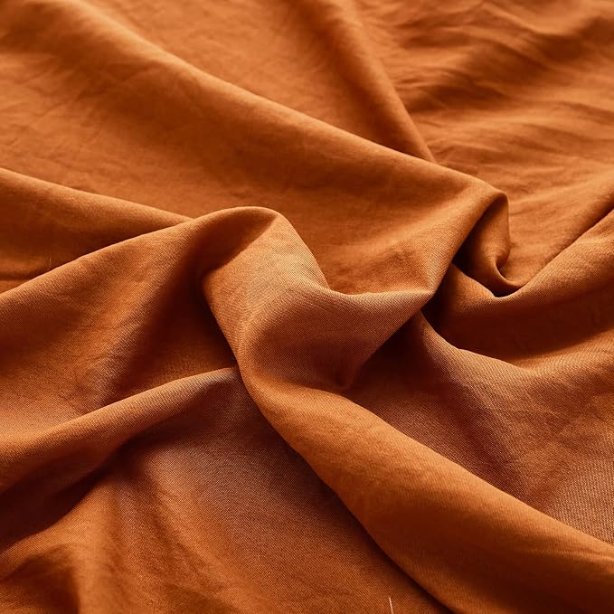 Burnt Orange Body Pillow Cover 20x54inches Long Pillowcase Shabby Chic Ruffled Fringe Decor Body Pillow Sham Cute Pillowcase (1 Body, Caramel)