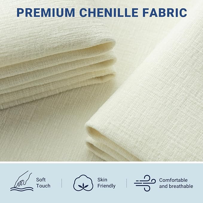 Allewie King Size Chenille Lift Up Hydraulic Storage Bed Frame Cream White | Chenille Fabric Upholstered, Modern Wingback Headboard, Hydraulic Support Storage, No Box Spring Needed