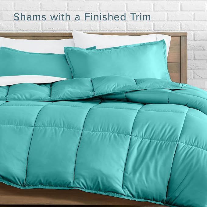 Bare Home Comforter Set - 1800 Ultra Soft (Twin/Twin XL, Turquoise) | All-Season, Breathable, Hypoallergenic, Premium 1800, Warm, Cozy