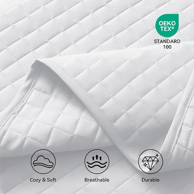 SunStyle Home Twin Quilt Set, Lightweight Bedding Summer Bedspreads,White | Soft Coverlet With 2 Pillow Shams,Morden Style Quilts for All Season, Suitable for Bed,Couch,Bedroom,Guest Room,68"X86"