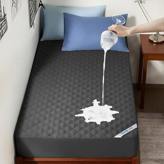 BEDLORE Waterproof Twin XL Mattress Protector, Deep Pocket, College Dorm | Soft Noiseless Breathable Bed Mattress Cover Pad, Fits 6-15 Inch Deep Mattresses, Ideal for Home Bedroom, Hotel, Gray