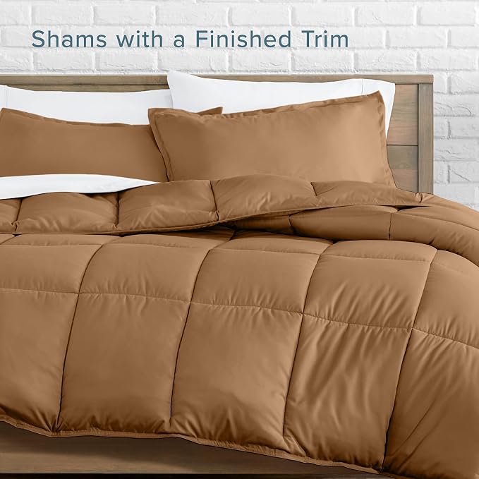 Bare Home Full Comforter Set - 1800 Ultra Soft (Full, Caramel) | All-Season, Breathable, Hypoallergenic, Premium 1800, Warm, Cozy