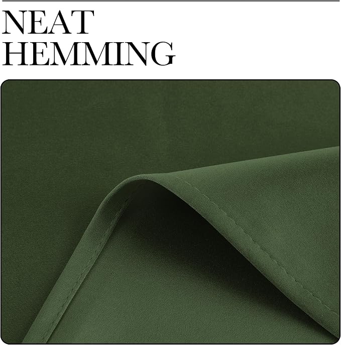 NICETOWN Dark Green Blackout Curtains for Cafe 42" Wide x 36" Long 2 Panels | Satin Curtains for Kitchen Small Windows Rod Pocket Noise Reducing Faux Silk Drapes for Cupboard, Light Blocking Home Decor