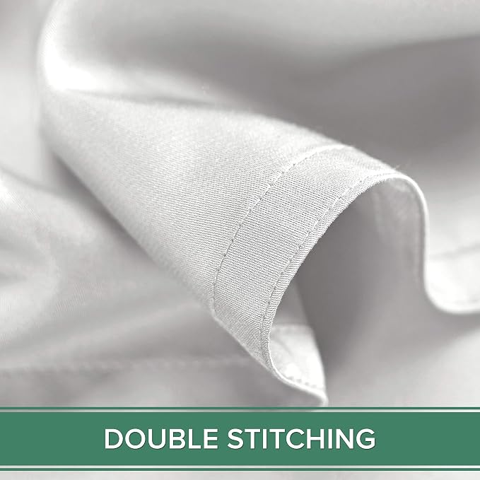 Pure Bamboo Queen Sheets, Genuine 100% Organic Viscose Derived from Bamboo Bed Sheet Set, Luxuriously Soft & Cooling, Double Stitching, 2 Year Quality Promise (Queen, White)