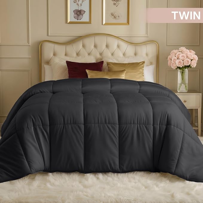 Utopia Bedding Duvet Insert, Twin Comforter 64 x 88 Inches, Grey | Cozy All Season Comforter for Kids and Teens, Unisex, Down Alternative Fill, Soft Microfiber Shell, Machine Washable.