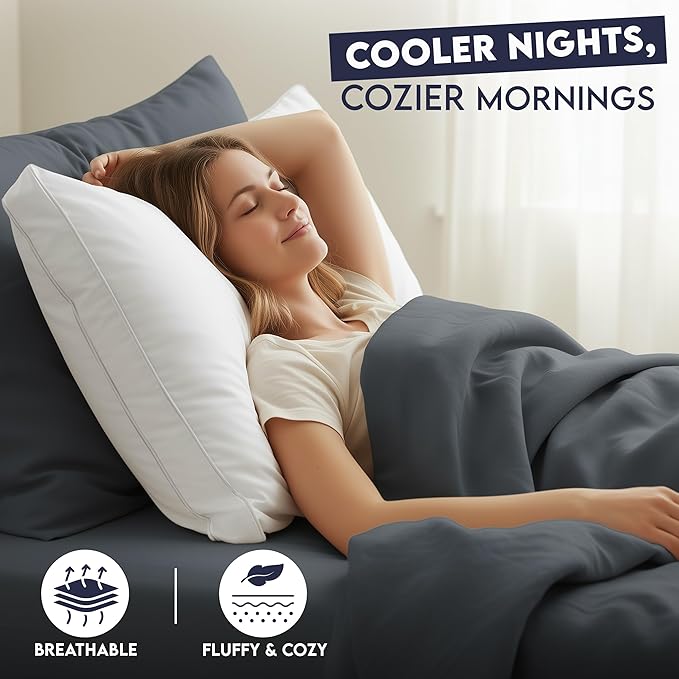 Utopia Bedding Bed Pillows for Sleeping Standard Size (White), Set of 2, Soft & Fluffy Pillow with Down Alternative Filling, Cooling, Hotel Quality, Gusseted Pillow for Back, Stomach or Side Sleepers