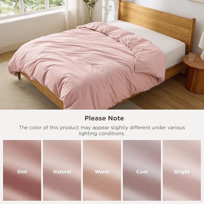Bedsure Duvet Cover King Size, 1Pc Soft Double Brushed Bedding, Blush Pink | For Kids & Adults, 104"x90", Only 1 Comforter Cover, No Pillow Shams, Hotel Luxury, Breathable, Lightweight, Zipper Closure