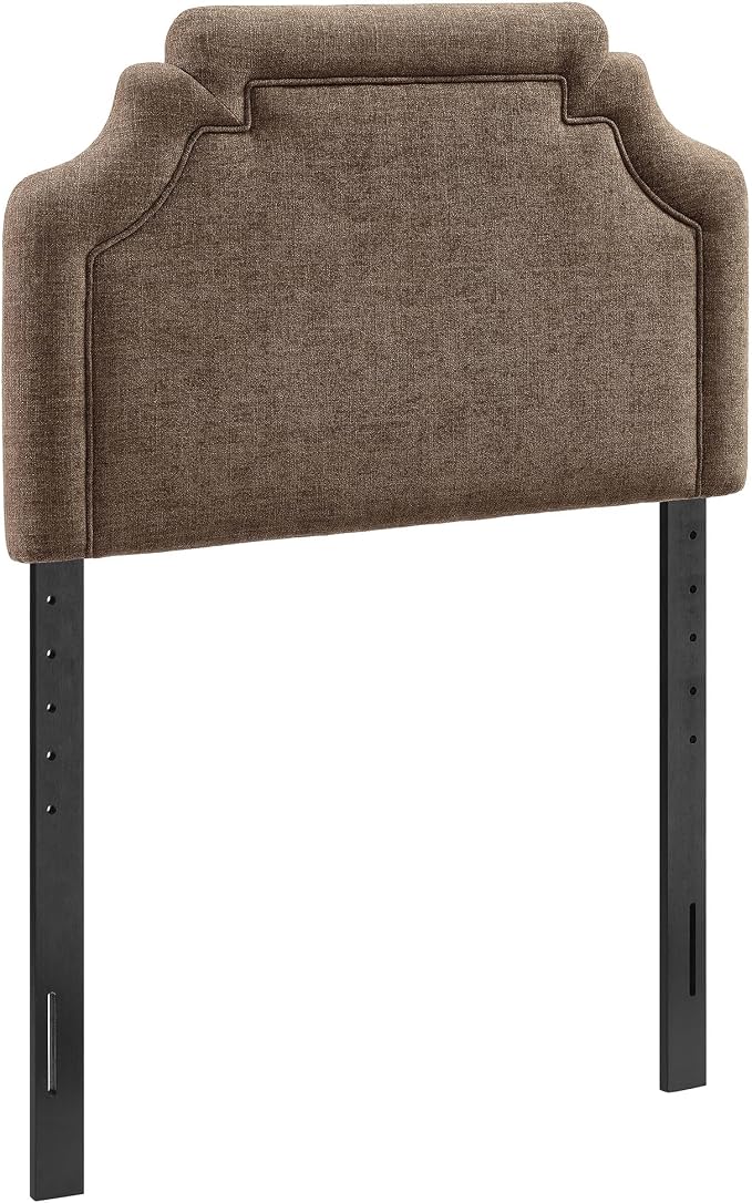 Modway Magnolia Twin Size Upholstered Fabric Headboard in Mocha - Padded Cushioned Headboard with Woven Heathered Upholstery and Adjustable Mounting Positions
