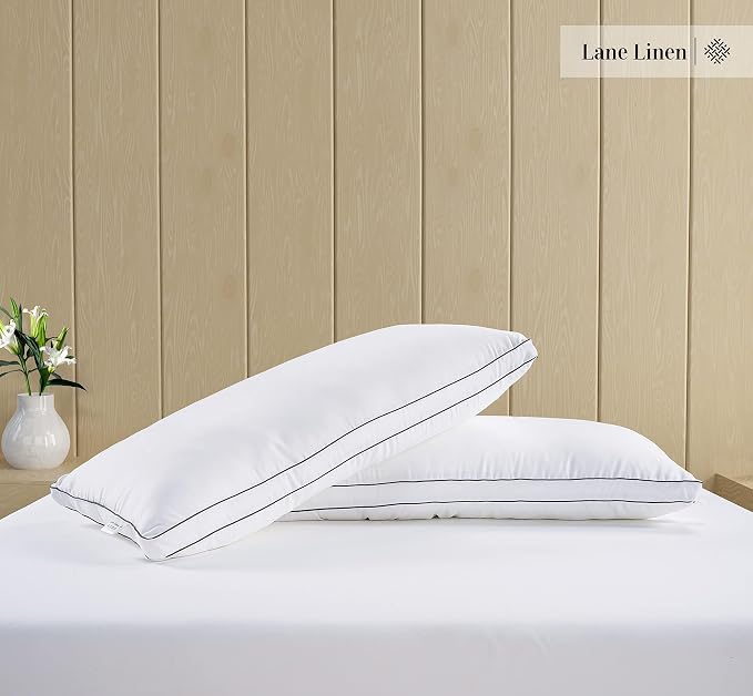 LANE LINEN Standard Size Bed Pillows for Sleeping, Set of 12, 20x26 - White | Perfect for Side, Back & Stomach Sleepers, Down Alternative Fill, Medium Firm, Breathable, Cooling, Soft & Fluffy Comfort