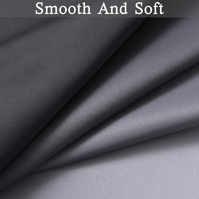 SimpleHome Ombre Gradient Black White to Gray Curtains for Bedroom, 52Wx96L | Room Darkening Curtains,Light Blocking Thermal Insulated Grommet Window Curtains for Living Room,2 Panels,96 Inches Length
