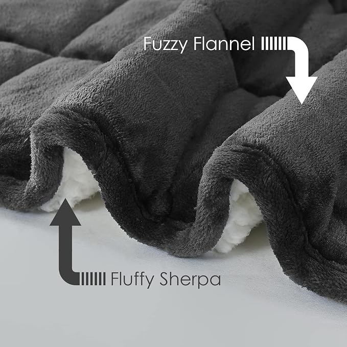 yescool Weighted Blanket for Adults (15 lbs, 60" x 80", Medium Gray) Heavy Blanket for Sleeping Perfect for 140-160 lbs, Queen Size Breathable Blanket with Premium Glass Bead, Machine Washable