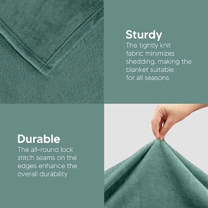 Utopia Bedding Ultra Soft Fleece Bed Blanket Full Size Celadon (90x84 Inch) | Microfiber Plush Warm Lightweight Breathable Cozy Blanket Anti-Static, All Season Use, Gift for Women and Men