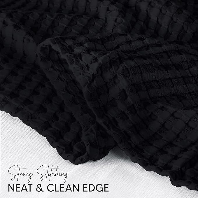 Utopia Bedding 100% Cotton Waffle Blanket Queen Size Black, 90x90 Inch | Lightweight Breathable Cozy Summer Bed Blanket Home Decor Gift for Women and Men