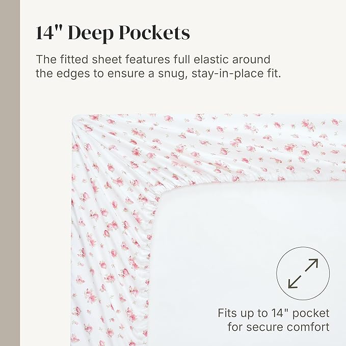 Modern Threads Silky Soft Microfiber and Wrinkle Free Sheets - Luxurious Microfiber Bed Sheets Includes Flat Sheet, Fitted Sheet with Deep Pockets, & Pillowcases Ivory, King
