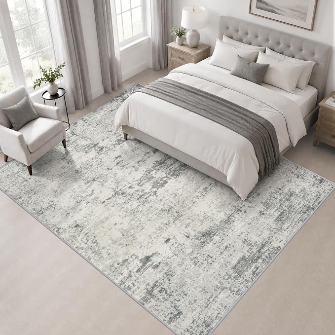 Area Rug Living Room: 4x4 Modern Washable Indoor Soft Carpet Gray | For Bedroom Dining Room Farmhouse Nursery Hallway Office,Modern Abstract,Machine washable,Non-Slip,Stain Resistant,Indoor