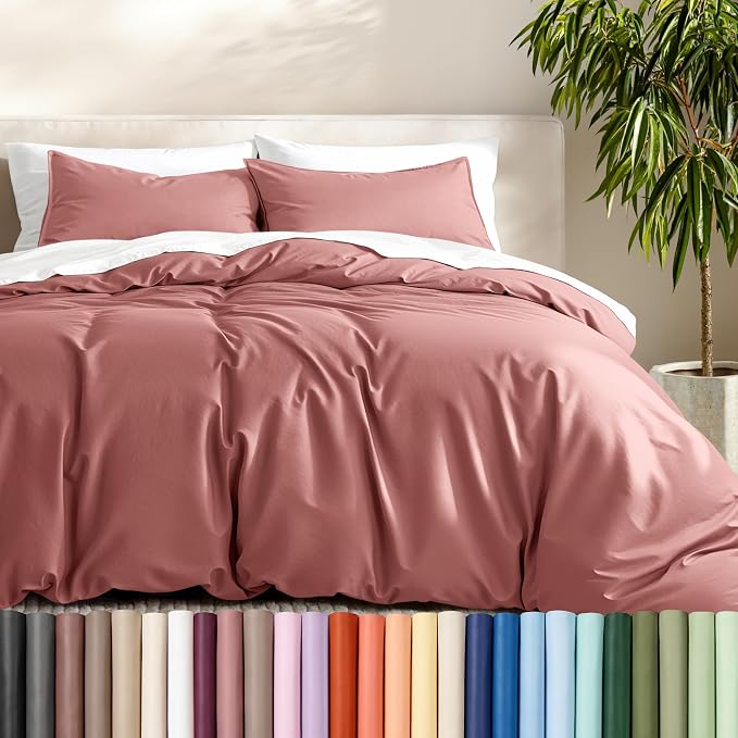 Bare Home Duvet Cover Set 1800 Ultra-Soft (California King, Dusty Rose) | Lightweight, Cooling, Breathable, Premium 1800 Ultra-Soft, All-Season