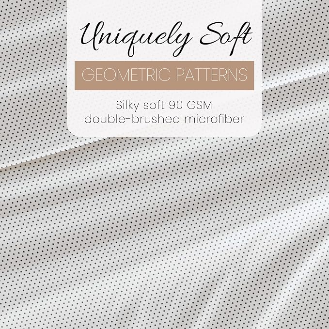 Linen Market Double-Brushed Patterned Microfiber California King Sheet Set 4 Piece – Oeko-TEX Certified Ultra Soft & Wrinkle-Free - 16" Deep Pocket Sheets Easy Care Cal-King Size - Stippled Gray