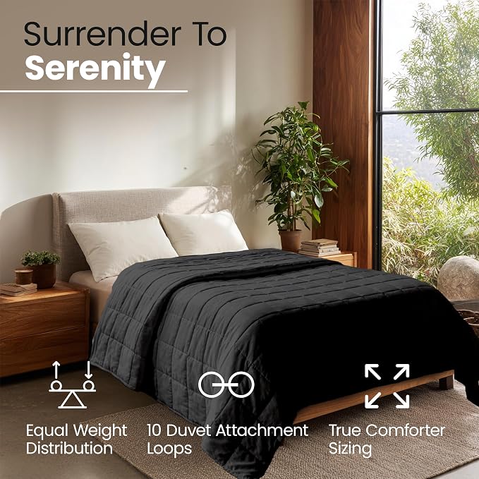 HomeSmart King Size Weighted Blanket 50 lbs - The Heaviest Weighted Blanket | Fits King and California King Beds, Ultra Soft Fabric, Evenly Distributed Weight, Machine Washable, Very Heavy Blanket