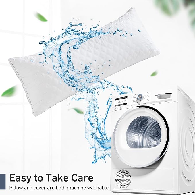 Leeden Adjustable Body Pillow 21 x 54 for Side Sleepers White | Soft polyester padding delivers full-body support for side sleepers, maternity rest, reading and daily relaxation.