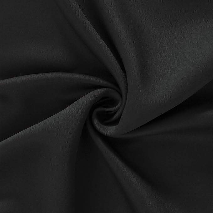Blackout Curtains 66 x 95 inch/Black Curtains Set of 2 Panels/Thermal Insulated Room Darkening Bedroom Curtains