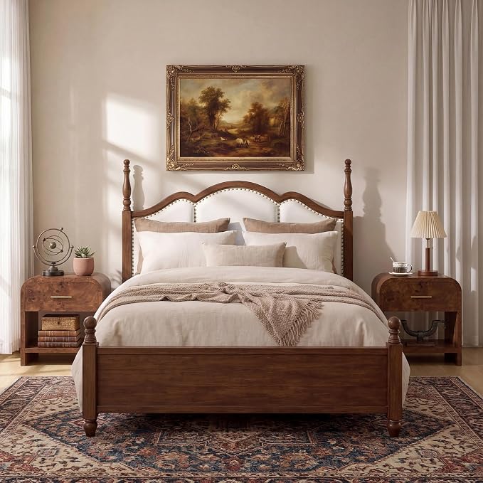 Night Stand Set of 2 [Unique Curved Profile] [FSC-Certified Wooden Board] 1-Drawer and 1 Storage Shelf Nightstand 24" H Metal Handle Modern Bedside Table Side Table End Table | [Curved Profile] [FSC-Certified Wooden Board] Nightstand 24" H Metal Handle...