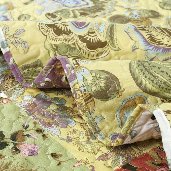 Legacy Decor 3 PCS Paisley Reversible All Season Bedspread Quilt Coverlet Oversize Queen Size