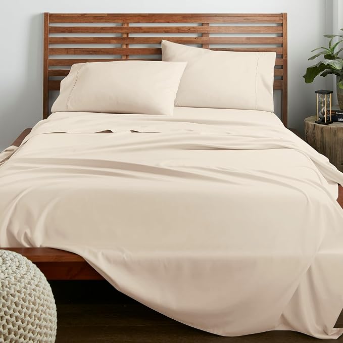 American Home Collection Queen Sheet Set - Ultra-Soft Microfiber 15-Inch Deep Pocket - Wrinkle Free and Fade Resistant (Ivory)