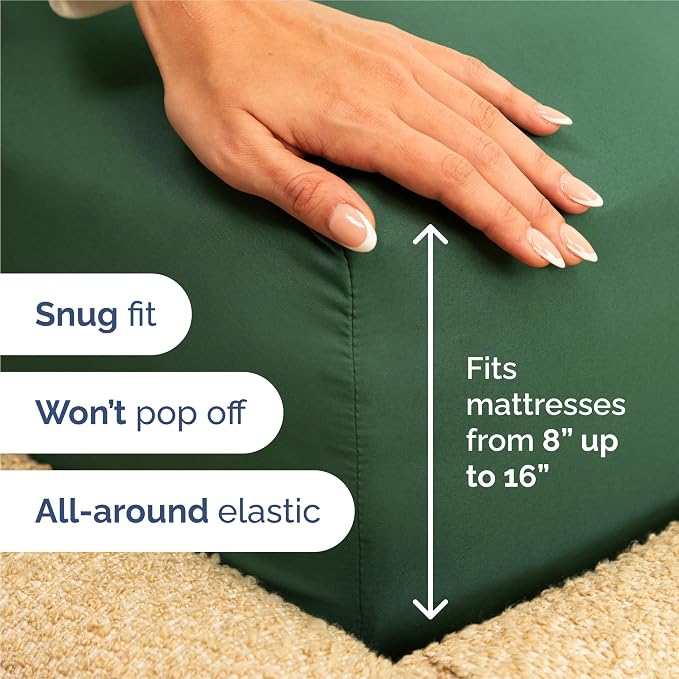 King 6 Piece Bed Sheet Set - Breathable & Cooling Sheets - Emerald Green | Ultra Soft Hotel Luxury Bedding Set w/ 8-16 Inch Deep Pockets - 1 Flat & 1 Fitted Sheet & 4 Pillowcases - Wrinkle & Fade Free