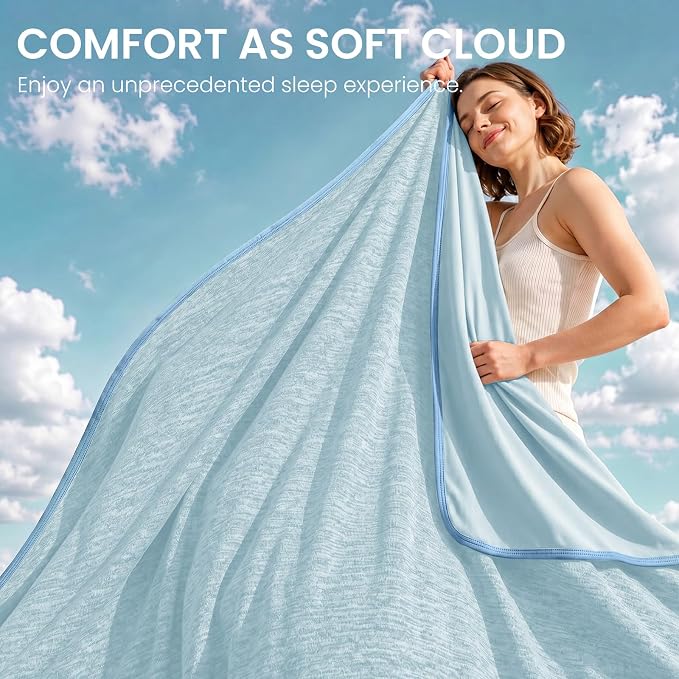 Topcee Cooling Blanket Twin 60"x90" for Hot Sleepers Summer Blanket | Absorbs Heat Cold Summer Blanket for Night Sweats & Menopause Q-Max>0.5 Lightweight Breathable Soft Double-Side Cooling