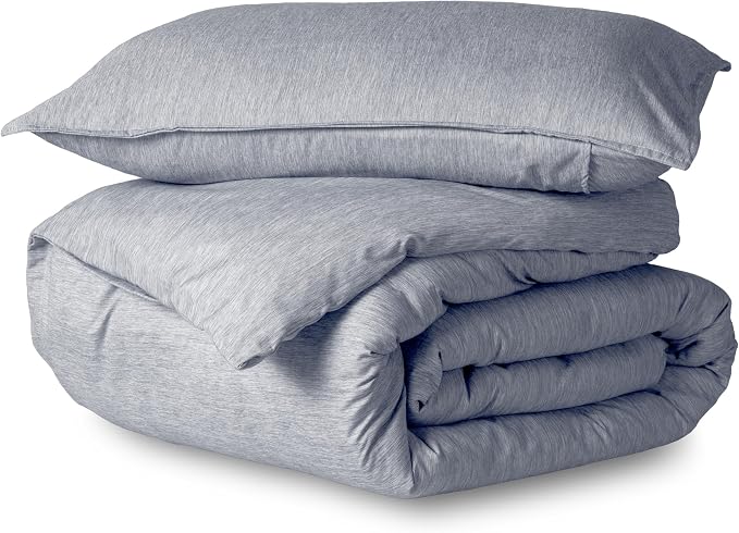 Bare Home Duvet Cover Set (Twin/Twin XL, Heathered Midnight Blue) | 1800 Ultra-Soft, Lightweight, Cooling, Breathable, Premium, All-Season