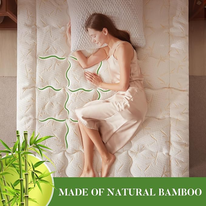 PRIMESOFT Queen Size Mattress Topper, Thick Pillow Top Mattress Pad，Up to 21 Inch Deep Pocket,Soft Breathable Mattress Pad for Back Pain, Waterproof Protector Cover(Beige)