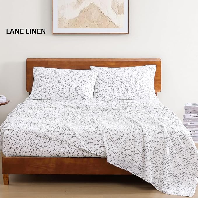 LANE LINEN Twin Sheets 100% Organic Cotton Soft 3pc Percale - Haze Grey | Twin Sheet Set, Pure Long-Staple Organic Cotton - For Dorm & Guest Rooms, Naturally Cooling & Lightweight, Great For Gifting