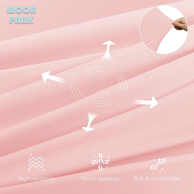 MOON PARK Pregnancy Pillows for Sleeping - U Shaped Full Body Maternity Pillow with Removable Cover - Support for Back, Legs, Belly, Hips - 57 Inch - Pink - Cooling Cover