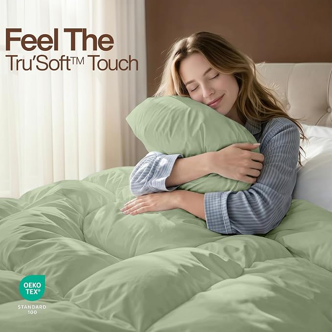 Utopia Bedding Twin Comforter, Duvet Insert, Sage Green, 64 x 88 Inches | Soft and Fluffy Down Alternative Bed Comforter, All Season, Breathable, Corner Tabs, Box Stitched, Durable, Machine Washable