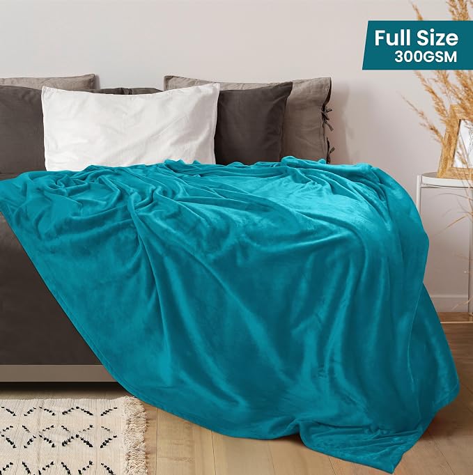 Utopia Bedding Soft Fleece Bed Blanket Full Size Turquoise (90x84 Inch) | Microfiber Plush Warm Lightweight Breathable Cozy Blanket Anti-Static, All Season Use, Gift for Women and Men