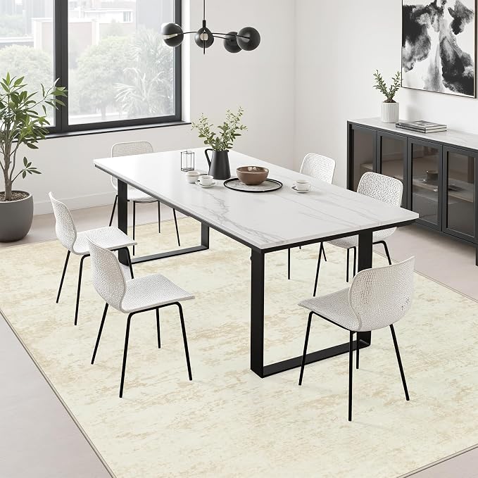 5x7 Area Rug Living Room: Modern Washable Indoor Soft Carpet Beige | For Bedroom Dining Room Farmhouse Nursery Hallway Office,Modern Abstract,Machine washable,Non-Slip,Stain Resistant,Indoor
