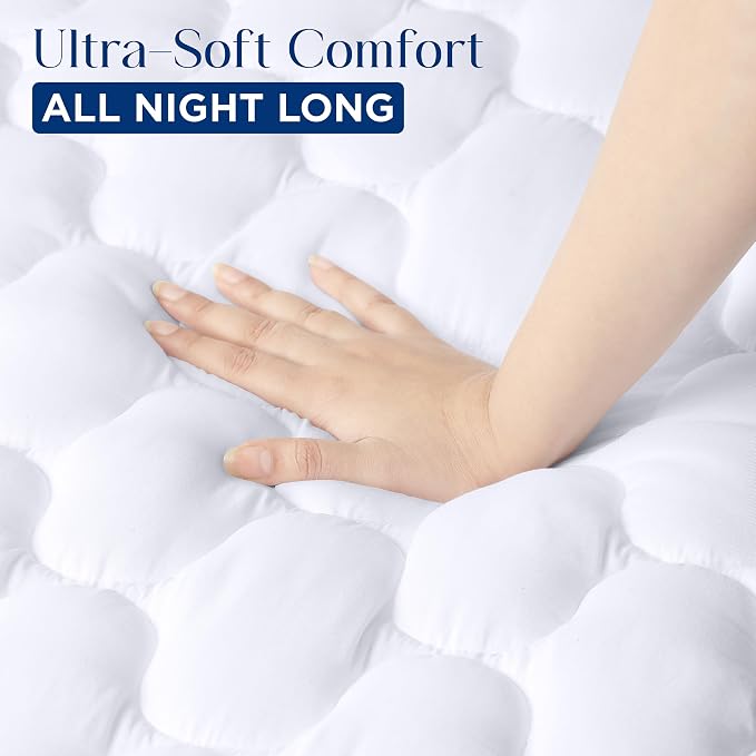 Waterproof Full Mattress Protector, Quilted Fitted Mattress Pad, White | Deep Pockets fits upto 16" Deep, 100% Waterproof Mattress Cover Soft Breathable & Noiseless Mattress Topper by Utopia Bedding
