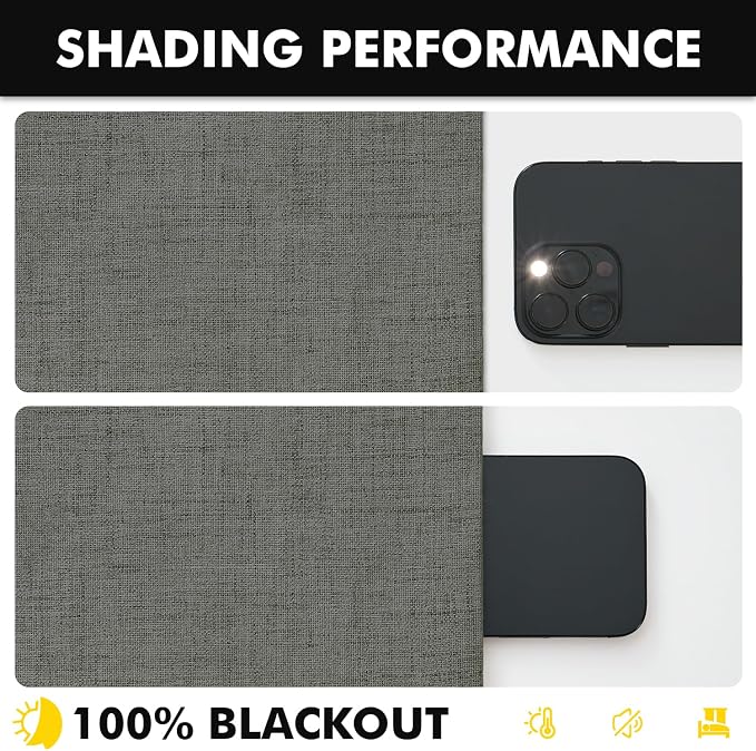 MIULEE 100% Blackout Linen Curtains 42 x 84 Inch Dark Grey 2 Panels | Thermal Insulated, Room Darkening Drapes for Bedroom Living Room, Back Tab Rod Pocket Pinch Pleated, Solid Luxury Decor