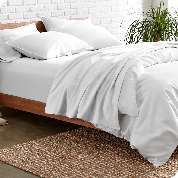 Bare Home Split King Sheet Set - 1800 Ultra-Soft (Split King, White) | Deep Pockets 6 to 15 Inches, Breathable, Hypoallergenic, Hotel Luxury, Easy Fit, Soft, All-Season