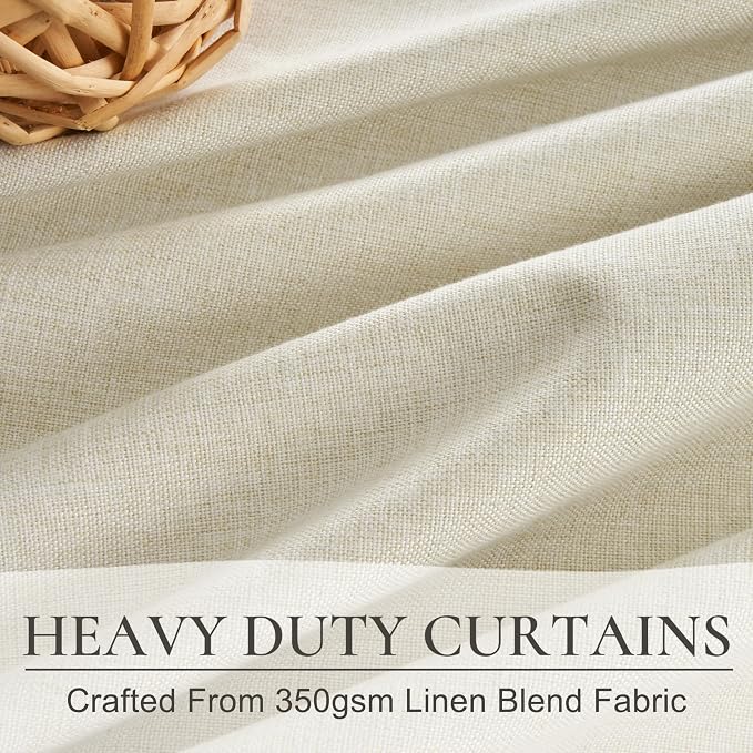 QJmydeco Warm Cream 120 Inch Curtains High Ceiling Tall Curtain for Living Room Long Large Window Drapes 120 Length/10 ft Heat Insulated Summer Luxury Bohemian Blackout Cottage (W50 xL120 2Panels)