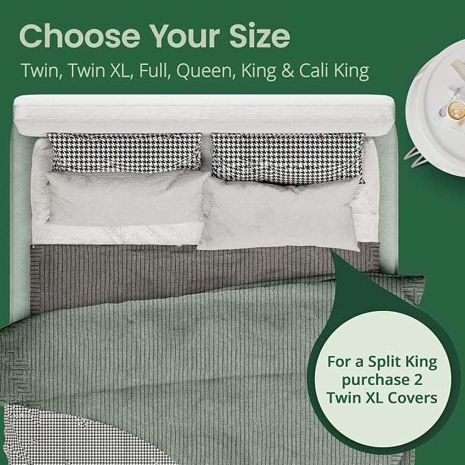 SafeRest Waterproof California King Size Mattress Protector | Viscose Derived from Bamboo, Fitted with Stretchable Pockets, Machine Washable, Viscose Blend Mattress Cover for Bed