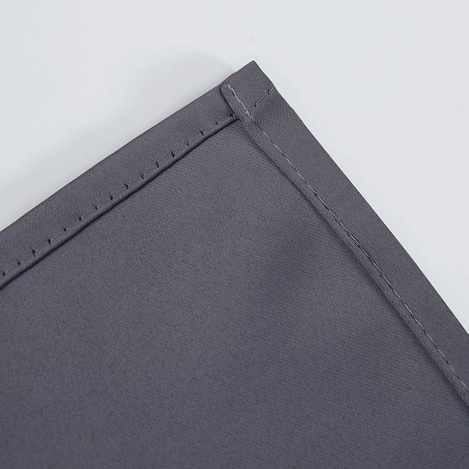 Grey Blackout Curtains/52 x 45 Inch/Set of 2 Panels Room Darkening Short Curtains