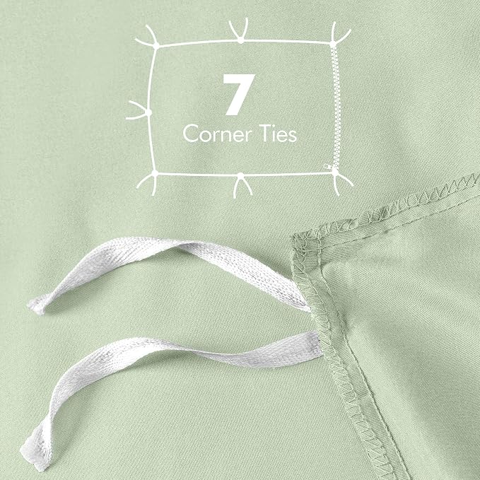 Duvet Cover Queen, 3 Piece Cotton Like Polyester With Zipper Closure, Sage | Extra Soft and Breathable, Wrinkle & Fade Resistant, Includes Duvet Cover and 2 Pillow Shams, Comforter Not Included, OekoTex