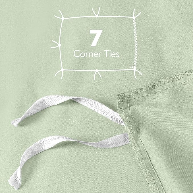 Duvet Cover King, 3 Piece Cotton Like Polyester With Zipper Closure, Sage | Extra Soft and Breathable, Wrinkle & Fade Resistant, Includes Duvet Cover and 2 Pillow Shams, Comforter Not Included, OekoTex