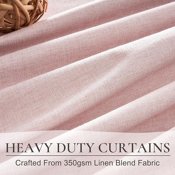 Baby Pink 54 Inch Curtains for Girls Bedroom Room 2 Panel Sets, Cute Total Blackout Nursery Curtain for Winter Insulated 4-1/2 ft Short Drapes for 50 Inch Small Window Cassroom Light Pink(50" Wx54" L)