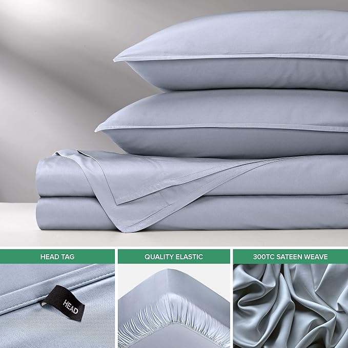 Pure Bamboo California King Sheets, Genuine 100% Organic Viscose Derived from Bamboo Bed Sheet Set, Soft & Cooling, Double Stitching, 2 Year Quality Promise (California King, Sterling Blue)