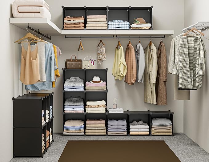 Stackble Cube Storage Organizer Modular Closet Organizers and Storage | 6 Cube Clothes Storage,Portable Bathroom Closet organizers and storage,Cubby storage shelf for Book/Bedroom,Livingroom