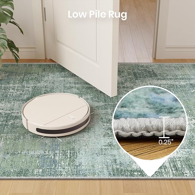 5x8 Area Rug, Abstract Washable Rugs for Living Room, Sage Green | Soft Thin & Lighweight, Folable, Stain Resistant Low Pile Non Slip Modern Distressed Carpet Rugs for Bedroom, Dining Room